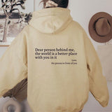 ''Dear Person Behind Me'' Plush Hoodie-hoodie-Gentleman.Clothing