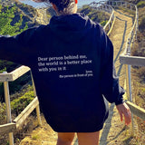 ''Dear Person Behind Me'' Plush Hoodie-hoodie-Gentleman.Clothing