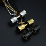 Dumbbell Pendant Necklace-Necklaces-Gentleman.Clothing