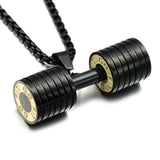 Dumbbell Pendant Necklace-Necklaces-Gentleman.Clothing