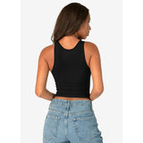 Ethika - Black - Solid Black | Womens Ribbed Crop Tank-Tanks & Tees-Gentleman.Clothing