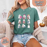 Ghost Reading Comfort Colors Shirt – Spooky Book Lover Halloween Tee-T-Shirt-Gentleman.Clothing