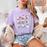 Ghost Reading Comfort Colors Shirt – Spooky Book Lover Halloween Tee-T-Shirt-Gentleman.Clothing