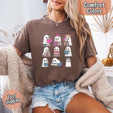 Ghost Reading Comfort Colors Shirt – Spooky Book Lover Halloween Tee-T-Shirt-Gentleman.Clothing