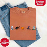 Halloween Icons Comfort Colors Shirt – Pumpkin & Ghost Fall Tee-T-Shirt-Gentleman.Clothing