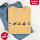 Halloween Icons Comfort Colors Shirt – Pumpkin & Ghost Fall Tee-T-Shirt-Gentleman.Clothing