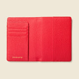 Leather Passport Wallet with RFID - Red-Small Leather Goods-Gentleman.Clothing