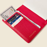Leather Passport Wallet with RFID - Red-Small Leather Goods-Gentleman.Clothing