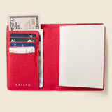 Leather Passport Wallet with RFID - Red-Small Leather Goods-Gentleman.Clothing