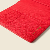 Leather Passport Wallet with RFID - Red-Small Leather Goods-Gentleman.Clothing