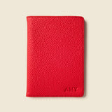 Leather Passport Wallet with RFID - Red-Small Leather Goods-Gentleman.Clothing
