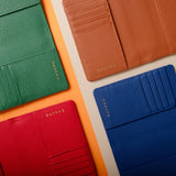 Leather Passport Wallet with RFID - Red-Small Leather Goods-Gentleman.Clothing