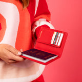 Leather Passport Wallet with RFID - Red-Small Leather Goods-Gentleman.Clothing