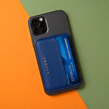 Mag Safe Leather Wallet with RFID - Cobalt-Small Leather Goods-Gentleman.Clothing