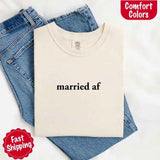 Married AF Comfort Colors T-Shirt, Just Married Couple Tee-T-shirt-Gentleman.Clothing