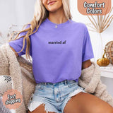 Married AF Comfort Colors T-Shirt, Just Married Couple Tee-T-shirt-Gentleman.Clothing