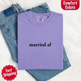 Married AF Comfort Colors T-Shirt, Just Married Couple Tee-T-shirt-Gentleman.Clothing