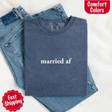 Married AF Comfort Colors T-Shirt, Just Married Couple Tee-T-shirt-Gentleman.Clothing