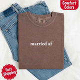 Married AF Comfort Colors T-Shirt, Just Married Couple Tee-T-shirt-Gentleman.Clothing