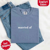 Married AF Comfort Colors T-Shirt, Just Married Couple Tee-T-shirt-Gentleman.Clothing