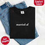 Married AF Comfort Colors T-Shirt, Just Married Couple Tee-T-shirt-Gentleman.Clothing