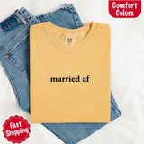 Married AF Comfort Colors T-Shirt, Just Married Couple Tee-T-shirt-Gentleman.Clothing