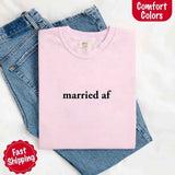 Married AF Comfort Colors T-Shirt, Just Married Couple Tee-T-shirt-Gentleman.Clothing