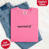 Married AF Comfort Colors T-Shirt, Just Married Couple Tee-T-shirt-Gentleman.Clothing
