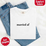 Married AF Comfort Colors T-Shirt, Just Married Couple Tee-T-shirt-Gentleman.Clothing