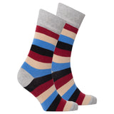 Men's Beige Stone Stripe Socks-Socks-Gentleman.Clothing