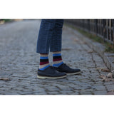 Men's Beige Stone Stripe Socks-Socks-Gentleman.Clothing