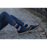 Men's Beige Stone Stripe Socks-Socks-Gentleman.Clothing