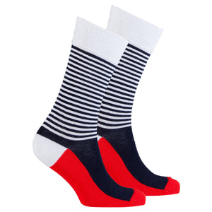 Men's Black-Red Stripe Socks-Socks-Gentleman.Clothing