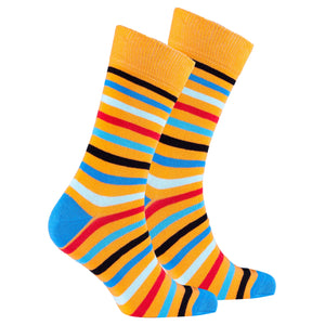 Men's Blue Tiger Stripe Socks-Socks-Gentleman.Clothing