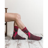 Men's Burgundy Mix Set Socks-Socks-Gentleman.Clothing