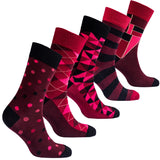 Men's Burgundy Mix Set Socks-Socks-Gentleman.Clothing