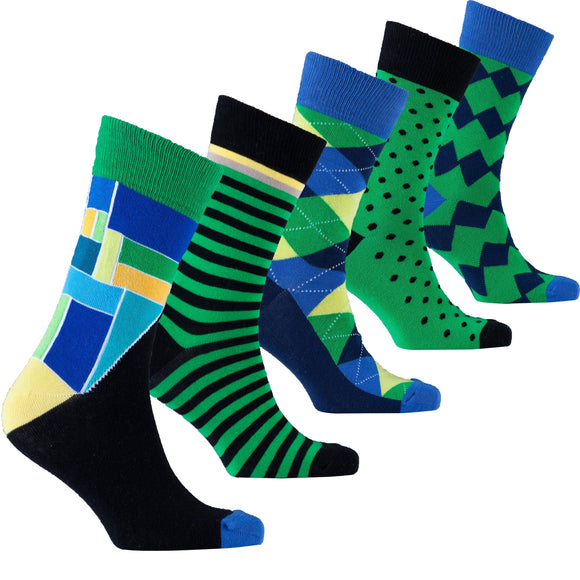 Men's Emerald Mix Set Socks-Socks-Gentleman.Clothing