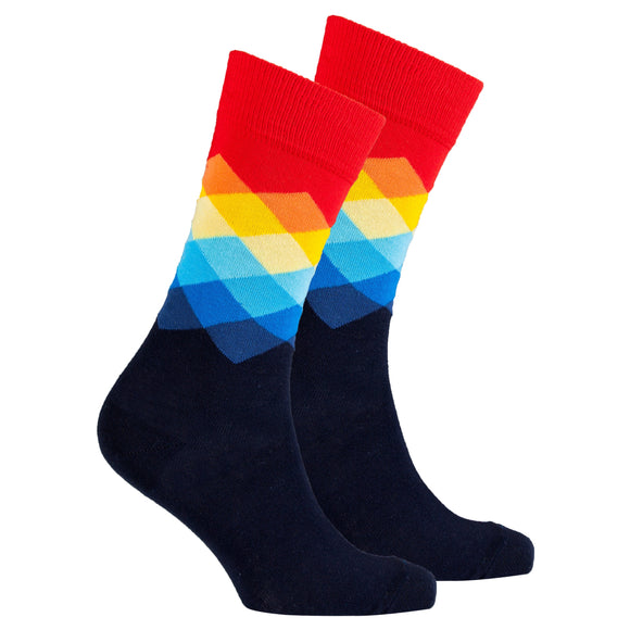 Men's Flame Sky Diamond Socks-Socks-Gentleman.Clothing