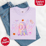 Neon Spooky Ghost Comfort Colors T-Shirt – Trendy Halloween Graphic Tee-T-Shirt-Gentleman.Clothing