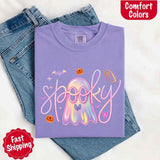 Neon Spooky Ghost Comfort Colors T-Shirt – Trendy Halloween Graphic Tee-T-Shirt-Gentleman.Clothing