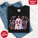 Neon Spooky Ghost Comfort Colors T-Shirt – Trendy Halloween Graphic Tee-T-Shirt-Gentleman.Clothing