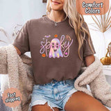 Neon Spooky Ghost Comfort Colors T-Shirt – Trendy Halloween Graphic Tee-T-Shirt-Gentleman.Clothing