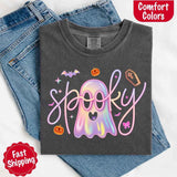 Neon Spooky Ghost Comfort Colors T-Shirt – Trendy Halloween Graphic Tee-T-Shirt-Gentleman.Clothing