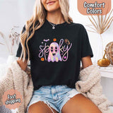 Neon Spooky Ghost Comfort Colors T-Shirt – Trendy Halloween Graphic Tee-T-Shirt-Gentleman.Clothing