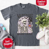 Nightmare Before Coffee Comfort Colors Shirt – Skeleton Funny Halloween Tee-T-Shirt-Gentleman.Clothing