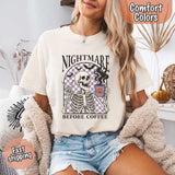 Nightmare Before Coffee Comfort Colors Shirt – Skeleton Funny Halloween Tee-T-Shirt-Gentleman.Clothing