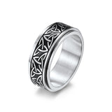 Nordic Norwegian Viking Triangle Rotatable Titanium Steel Ring-Rings-Gentleman.Clothing