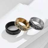 Nordic Norwegian Viking Triangle Rotatable Titanium Steel Ring-Rings-Gentleman.Clothing