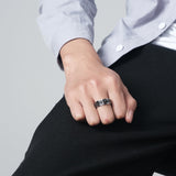 Nordic Norwegian Viking Triangle Rotatable Titanium Steel Ring-Rings-Gentleman.Clothing