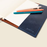 Refillable A5 Leather Notebook Cover – Navy Limited Edition-Notebook Cover-Gentleman.Clothing